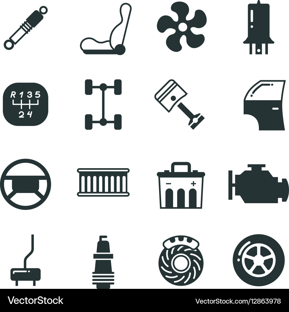 Car Repair & Mechanic Icons Vector Image