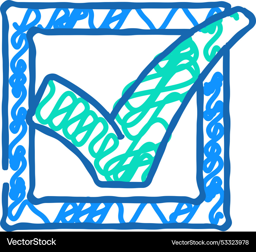 Checkbox mark icon doodle Vector Image