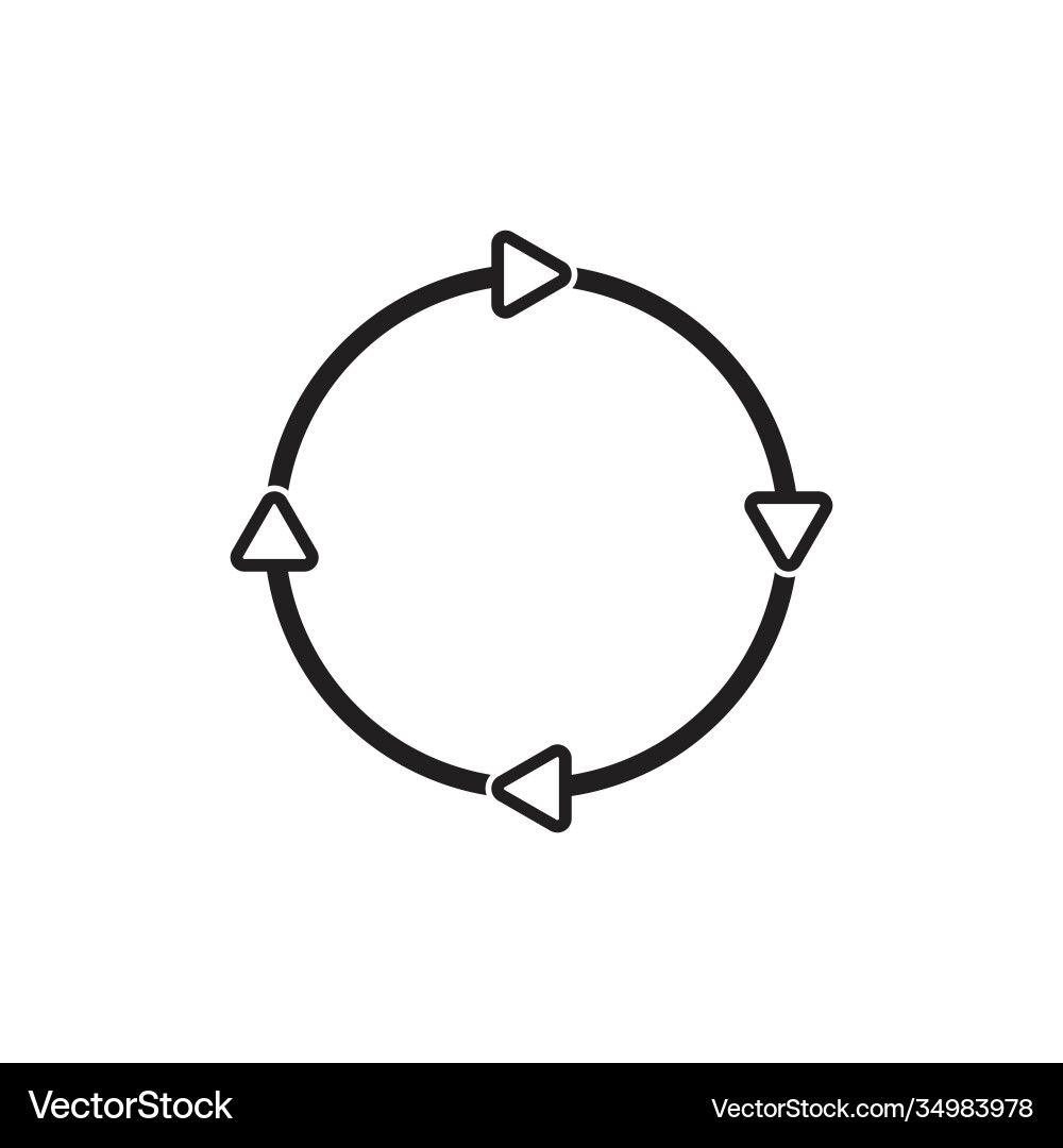 Circle rotation arrow thin line symbol Vector Image