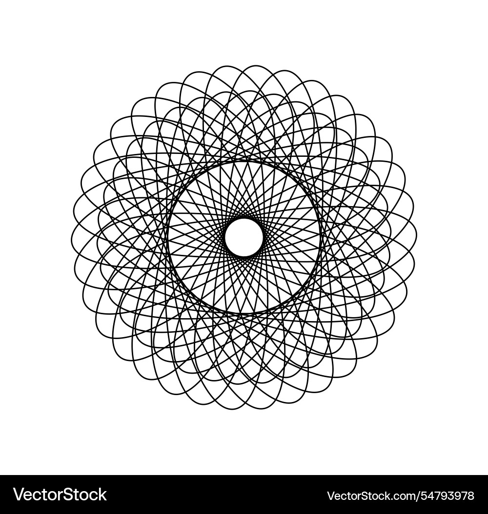 Circular black and white curl structure vector image