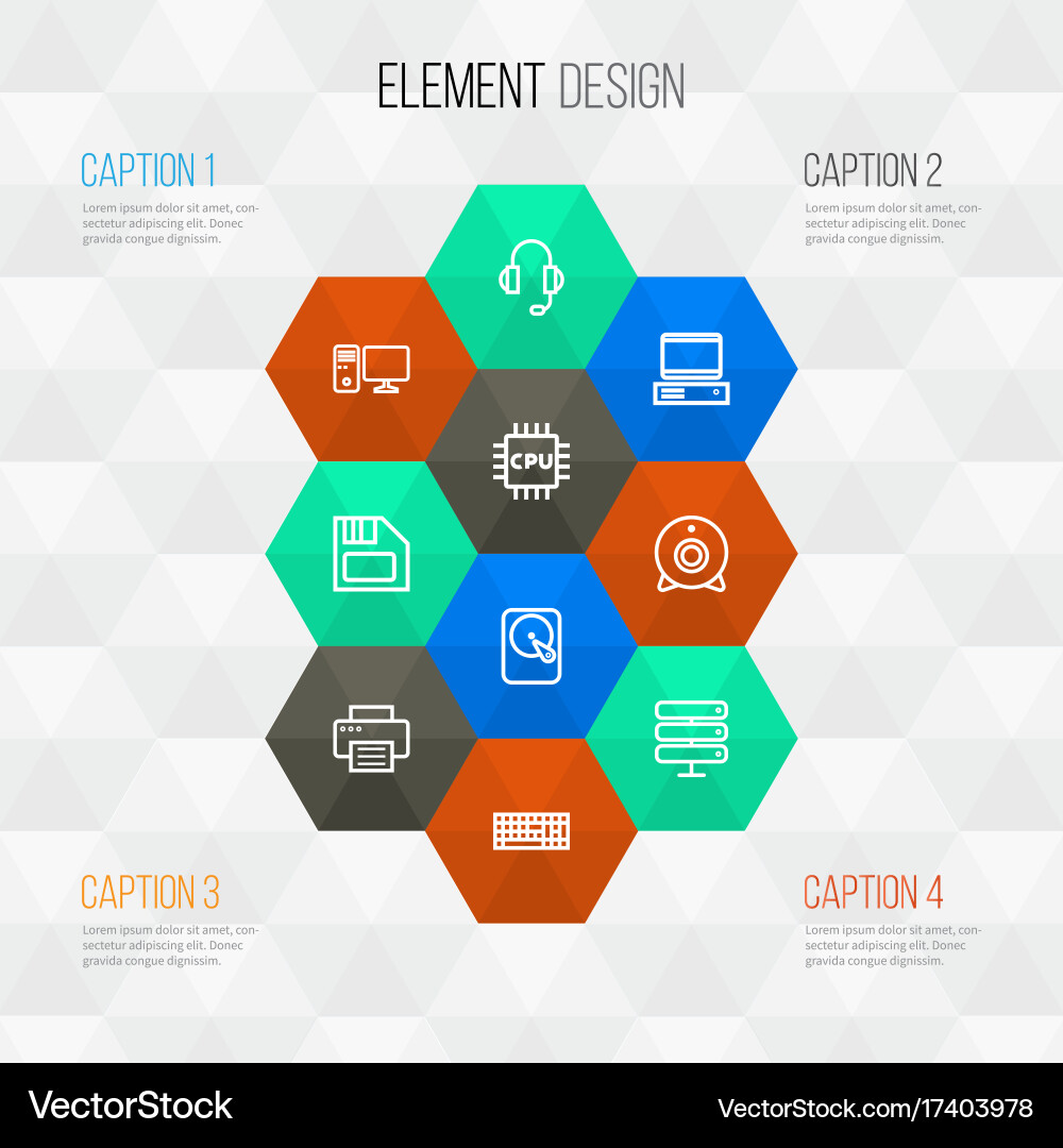 Computer outline icons set collection Vector Image