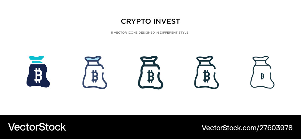 Crypto invest icon in different style two Crypto invest icon in different style two vector image