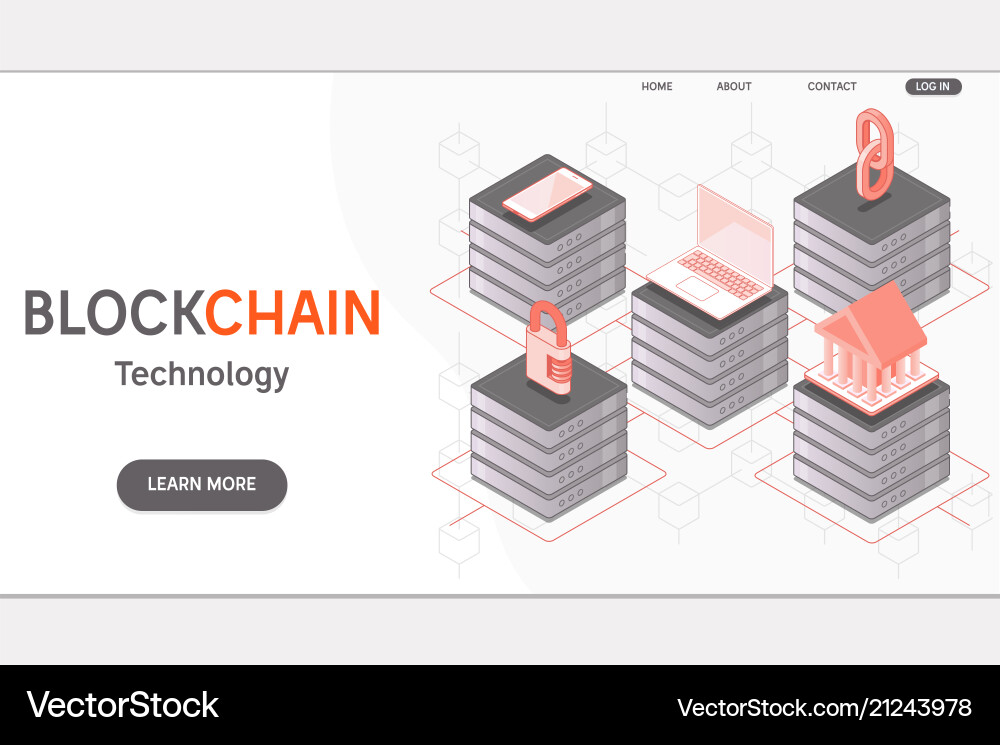 Cryptocurrency and blockchain isometric concept Cryptocurrency and blockchain isometric concept vector image