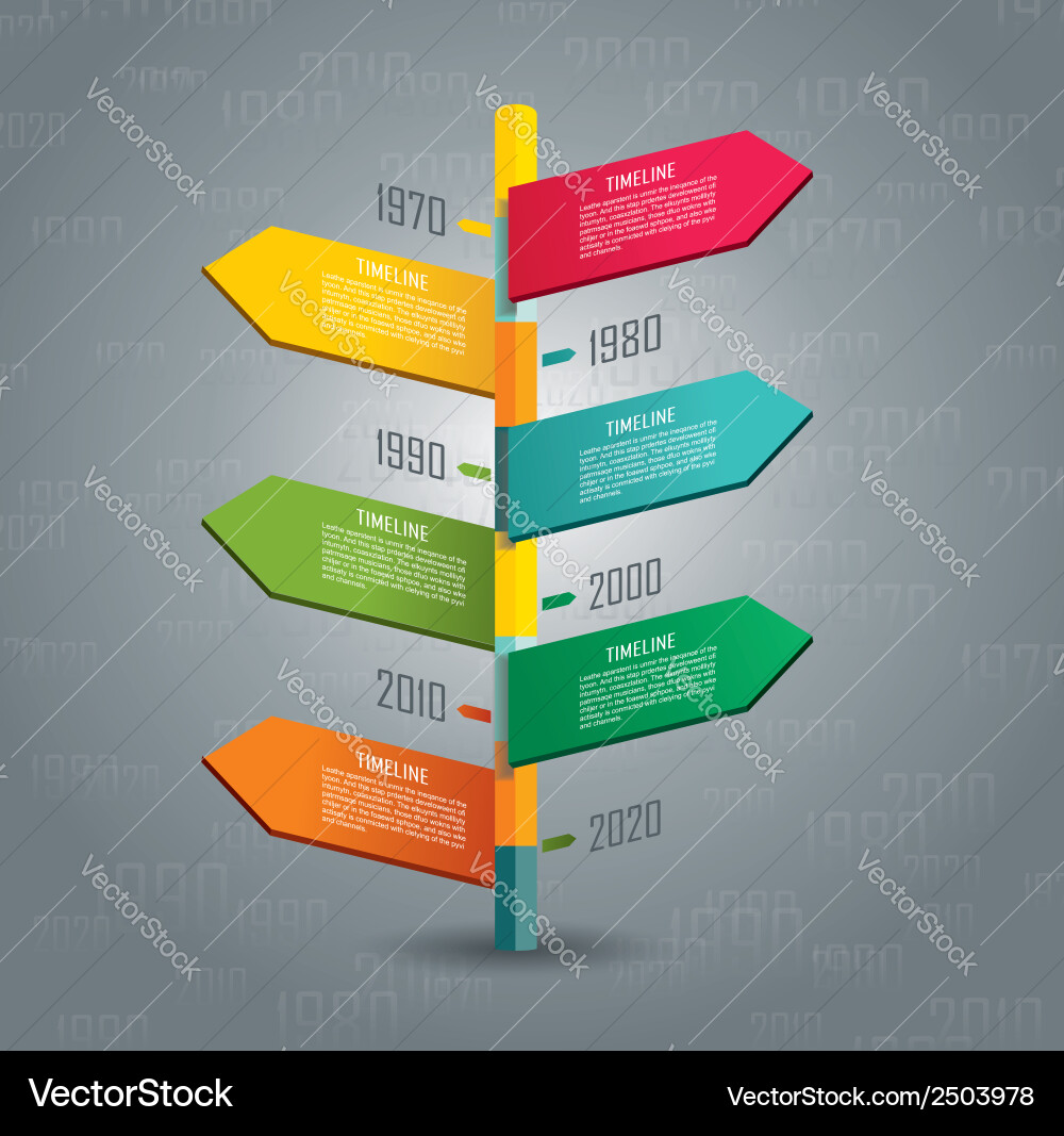 Diagram template of multidirectional pointers vector image