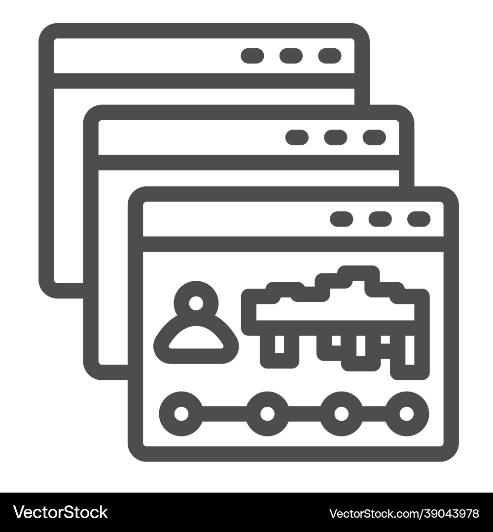 Dialog windows with site visits statistic line Dialog windows with site visits statistic line vector image