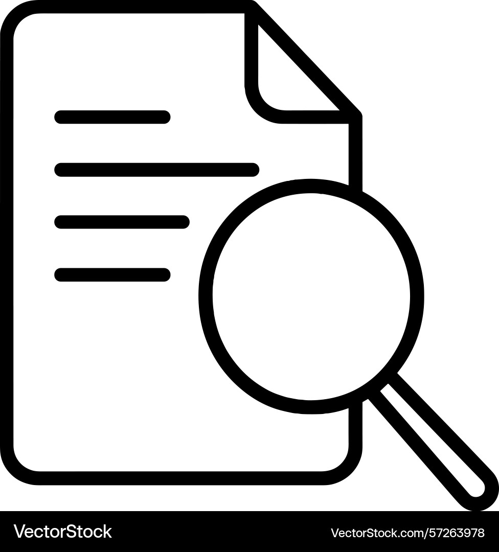 Document analysis takes place using a magnifying vector image