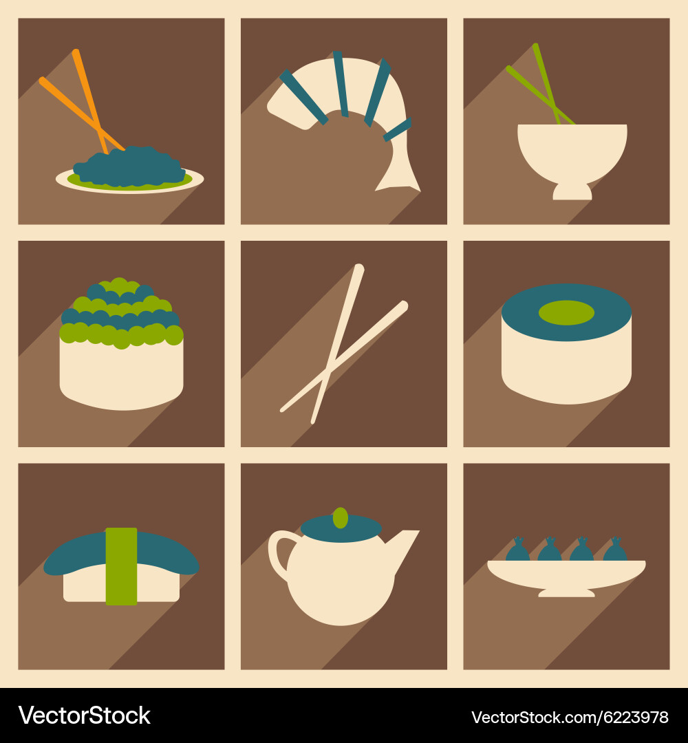 Flat with shadow concept and mobile application vector image