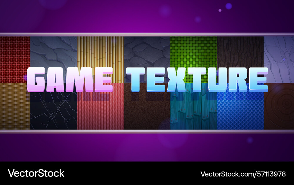 Game texture collection with seamless patterns vector image