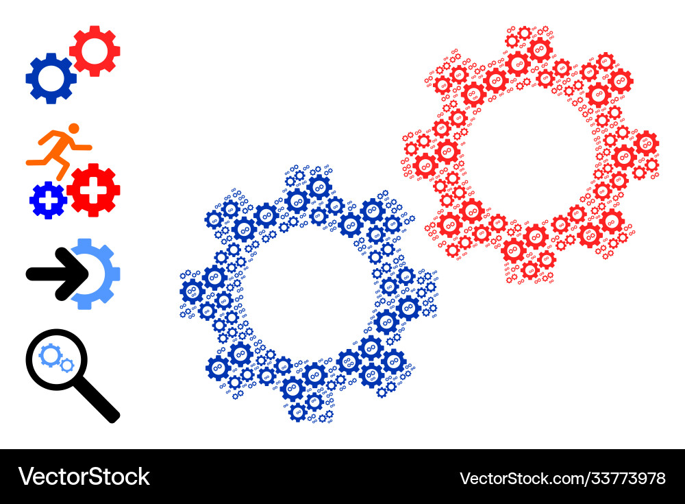 Gears recursive composition self icons Vector Image