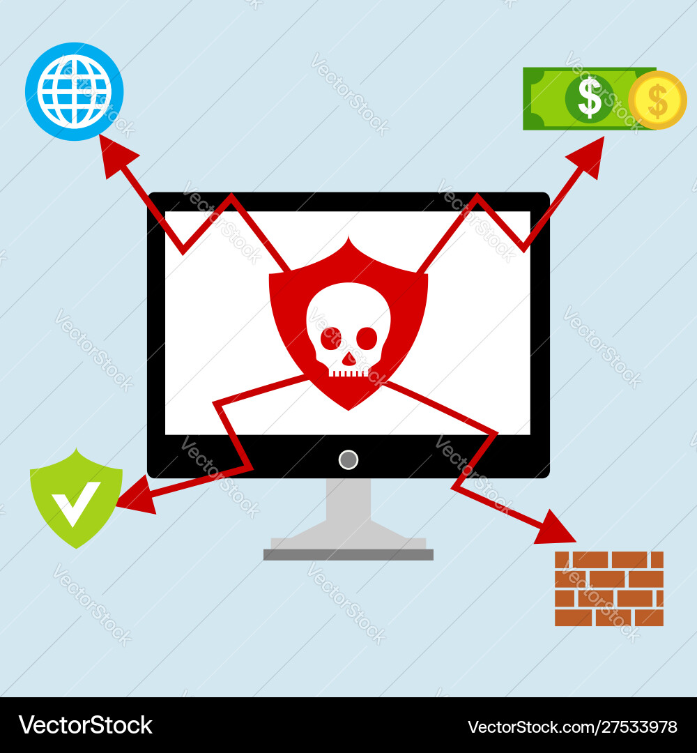 Hacker activity computeralert notification Hacker activity computeralert notification vector image