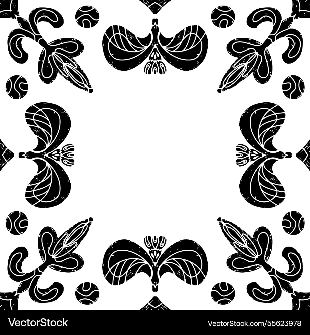 Intricate black pattern with symmetrical Intricate black pattern with symmetrical Vector Image