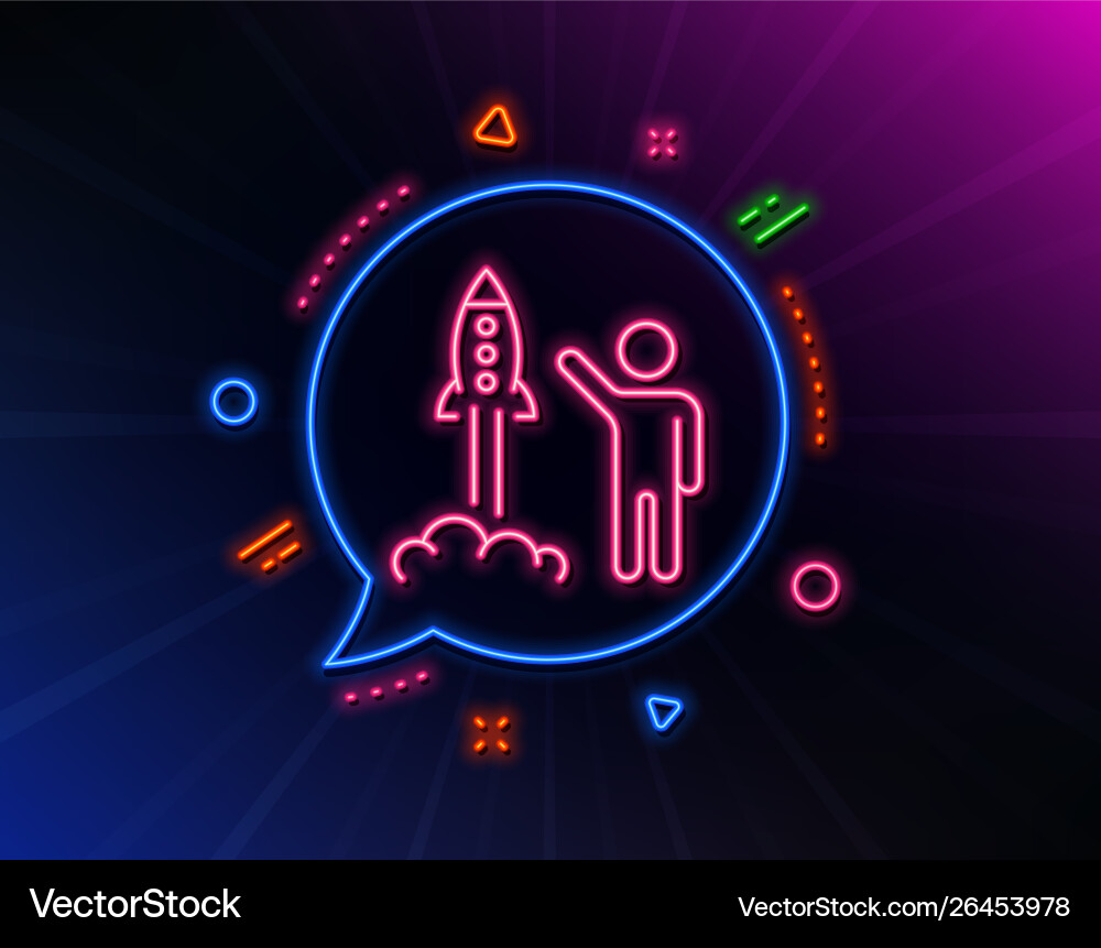 Launch project line icon startup rocket sign Launch project line icon startup rocket sign vector image