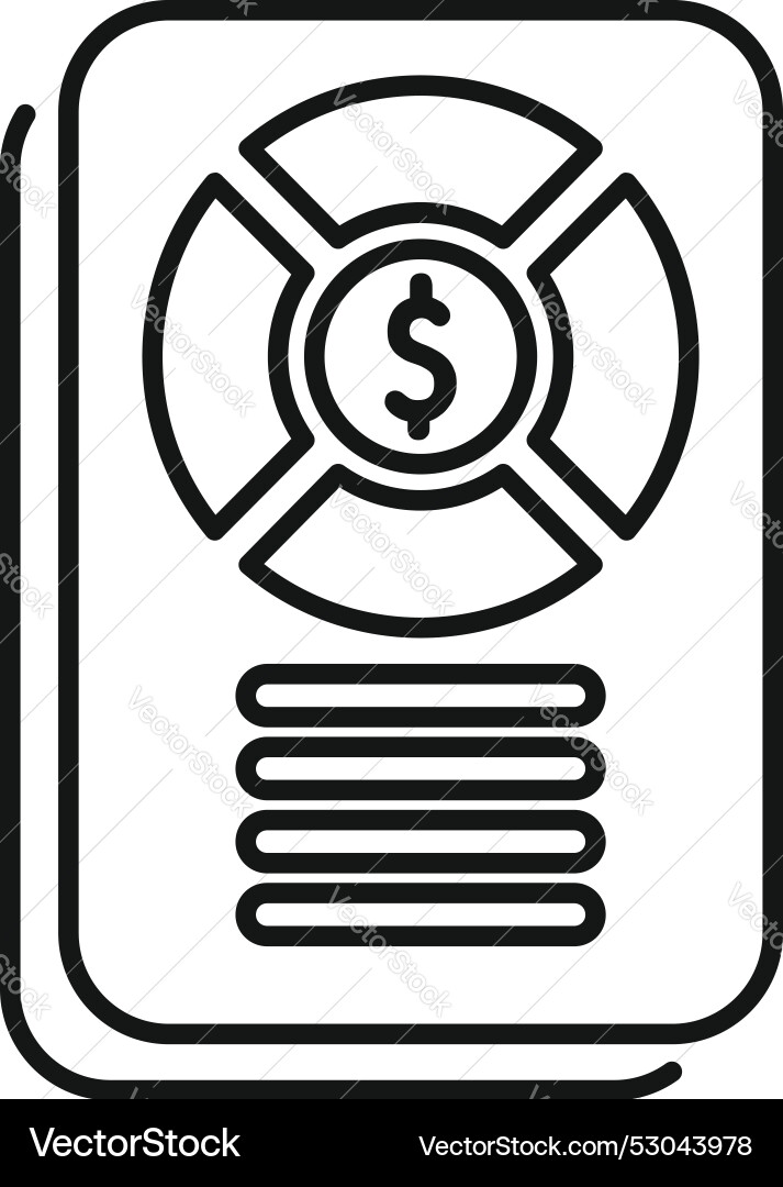 Mobile banking app displaying pie chart Mobile banking app displaying pie chart Vector Image