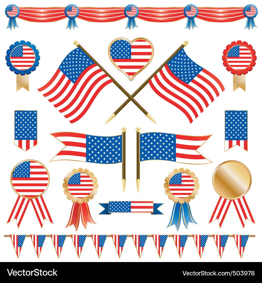 Patriotic Rosette Flags vector image