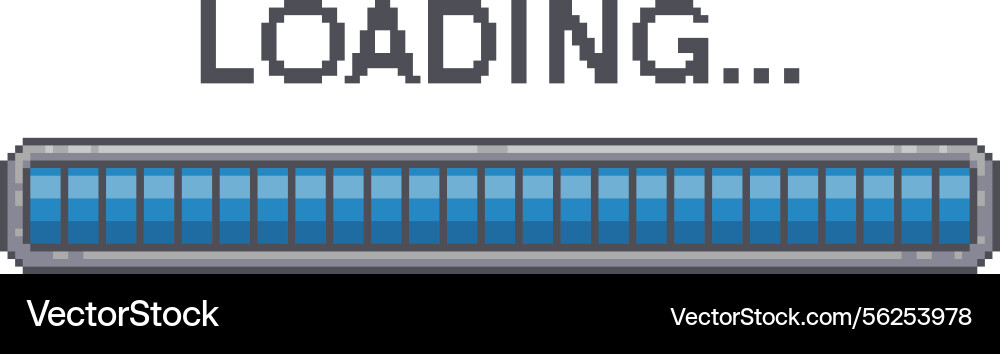 Pixel art 8 bit loading bar indicator retro Pixel art 8 bit loading bar indicator retro vector image