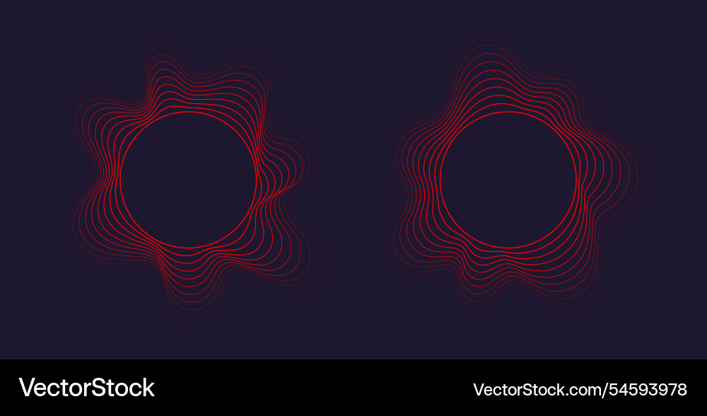 Round sound wave frames circular lines pattern Round sound wave frames circular lines pattern vector image