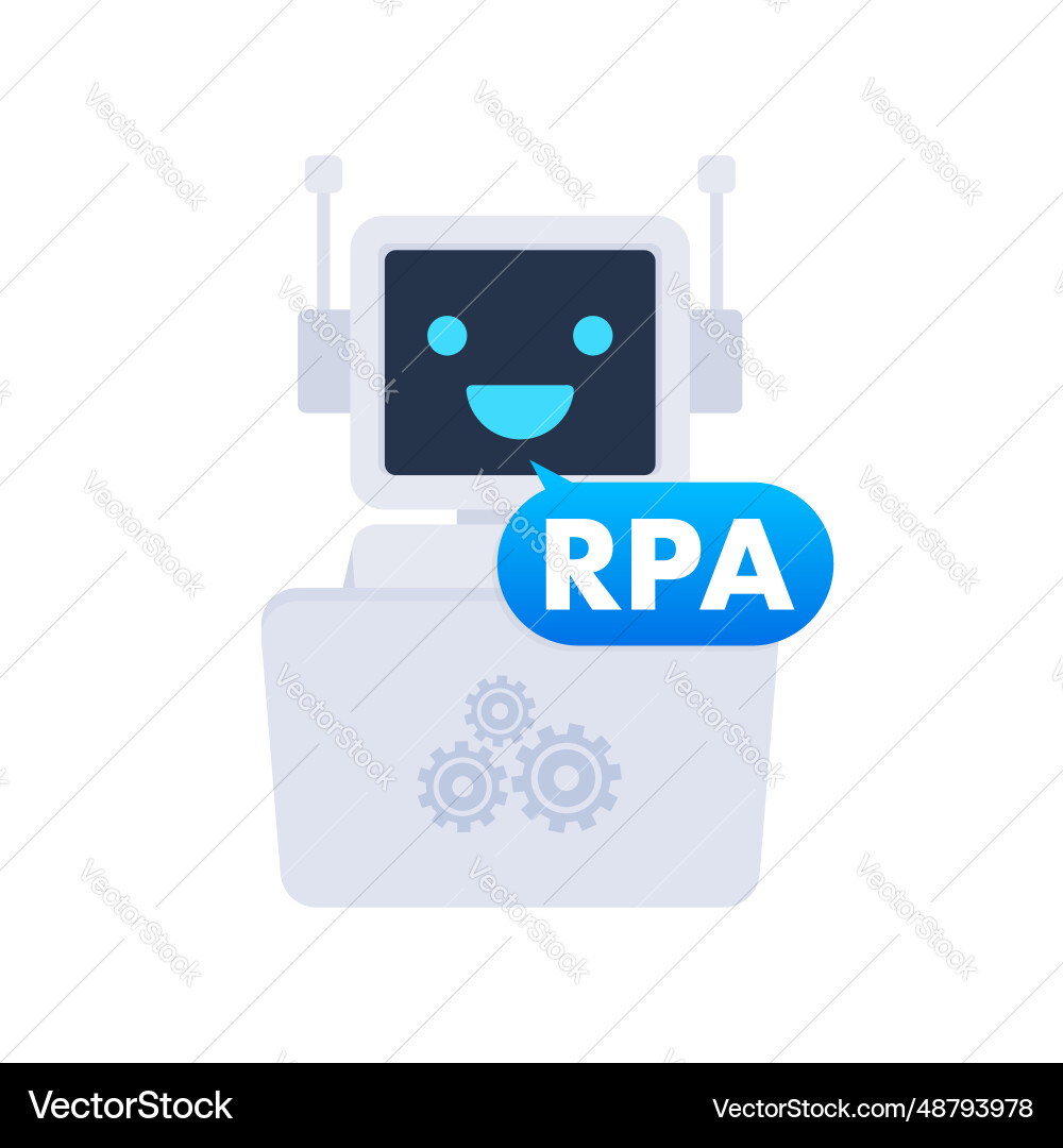 Rpa Robotik Prozessautomatisierung Innovation Roboter Rpa Robotik Prozessautomatisierung Innovation Roboter vektorbild