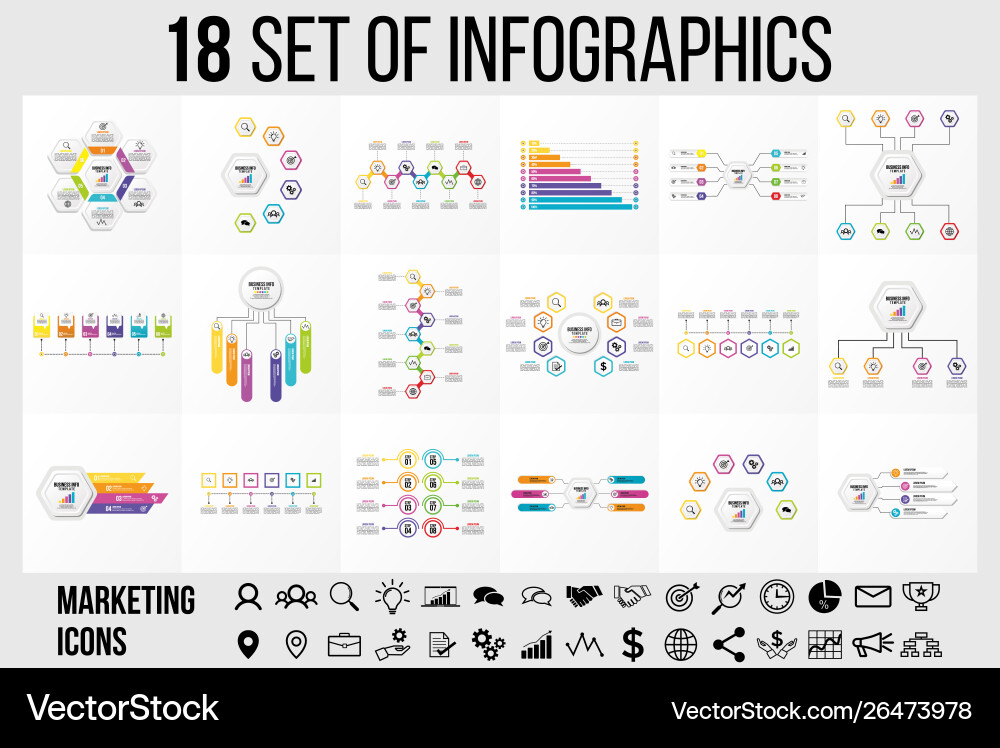 Set of infographics elements design template Set of infographics elements design template vector image