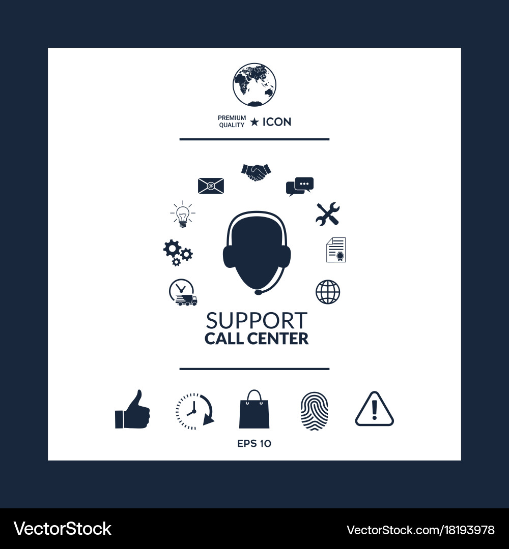 Technical support operator flat icon Vector Image