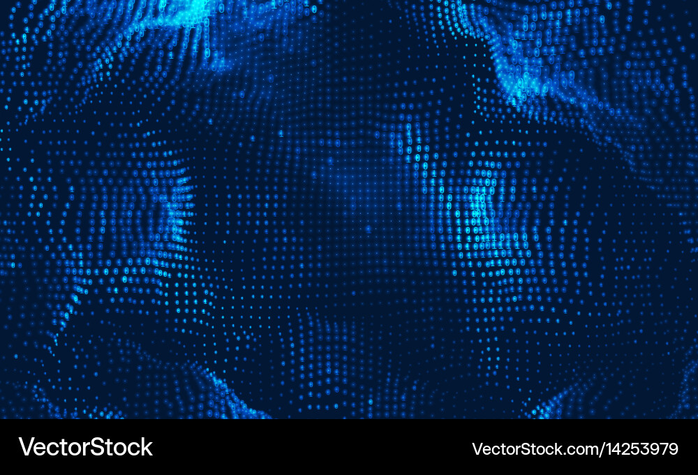 Abstrakte große Datenvisualisierung blau Vektorbild