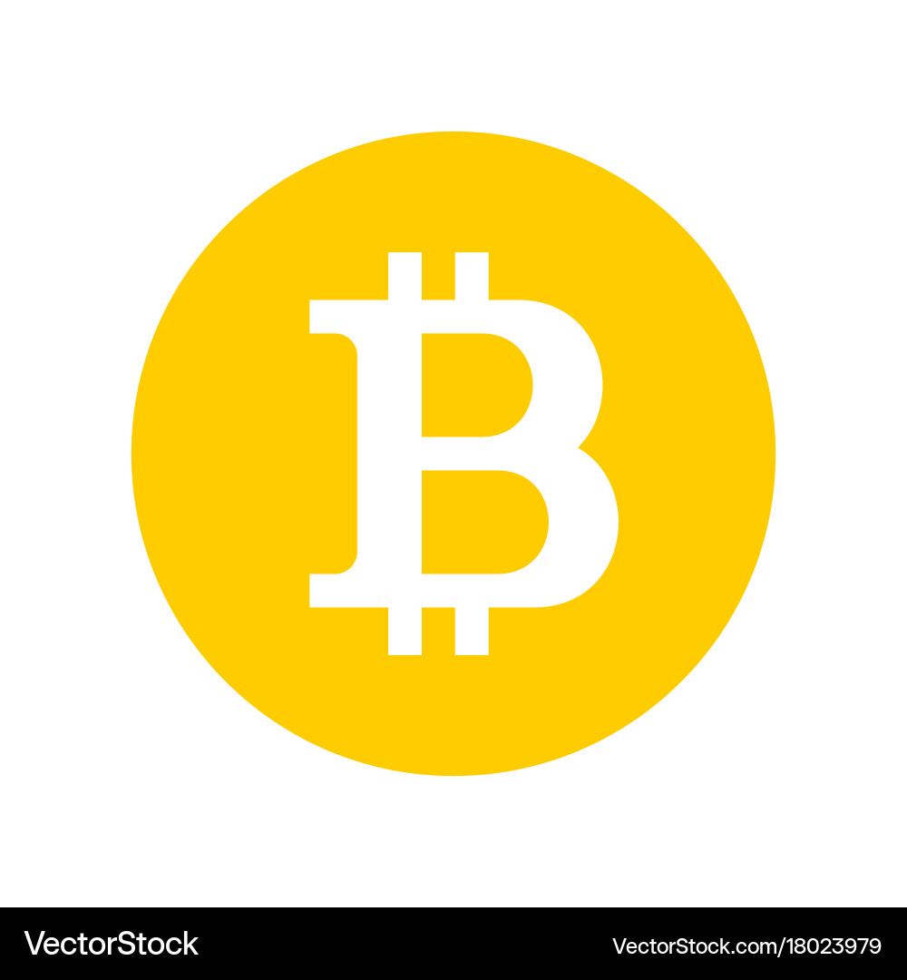 Bitcoin sign logo Royalty Free Vector Image - VectorStock