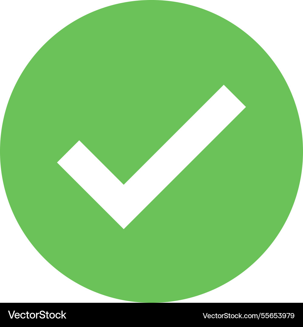 Check mark flat web icon concept Royalty Free Vector Image
