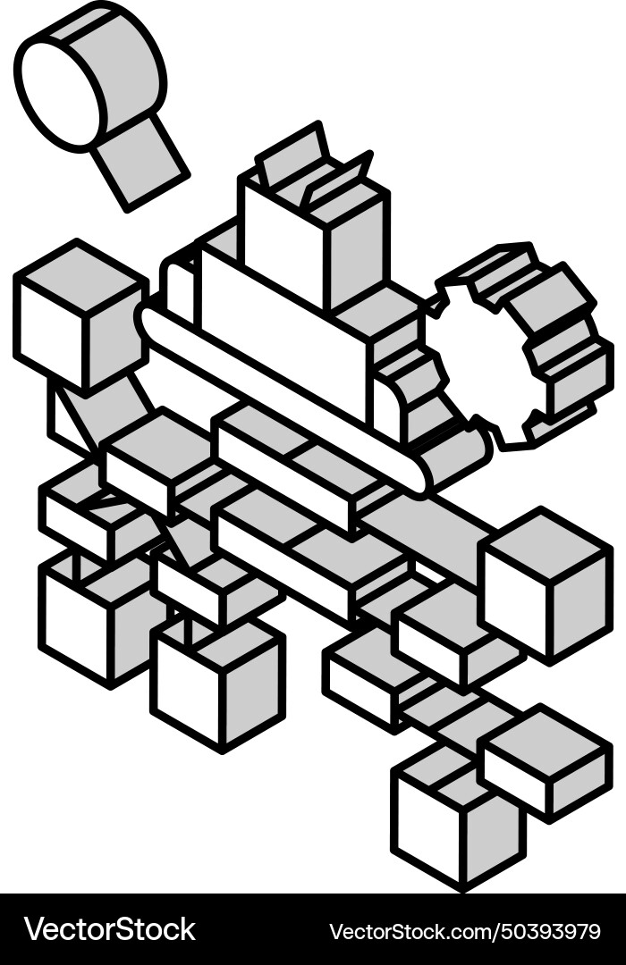 Debug researching and fixing isometric icon Vector Image