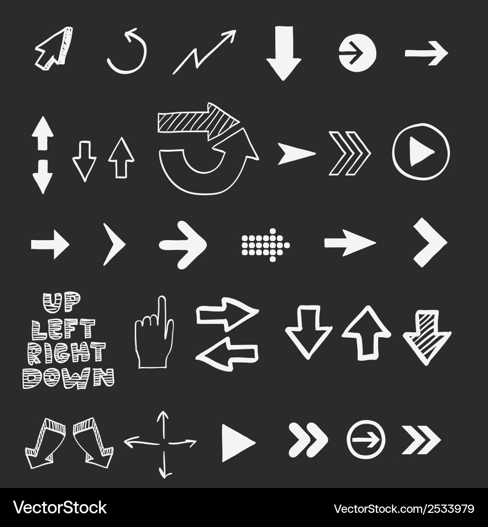 Doodle Arrows & Pointers vector image