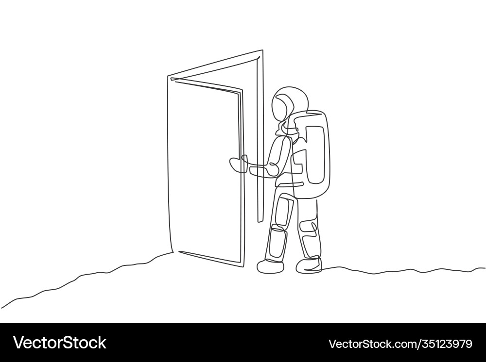 Einzelstrangzeichnung Astronaut Einzelstrangzeichnung Astronaut vektorbild