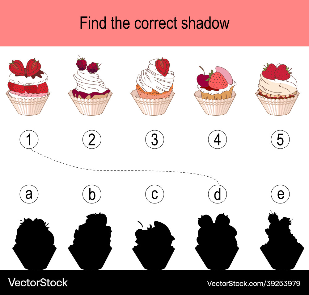 Find the correct shadow puzzle with different Find the correct shadow puzzle with different Vector Image