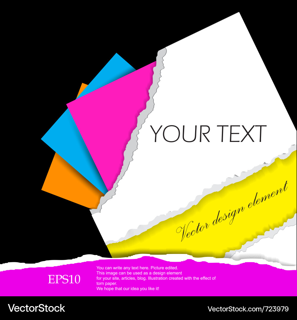 Folder for documents design elements with torn pap Vector Image