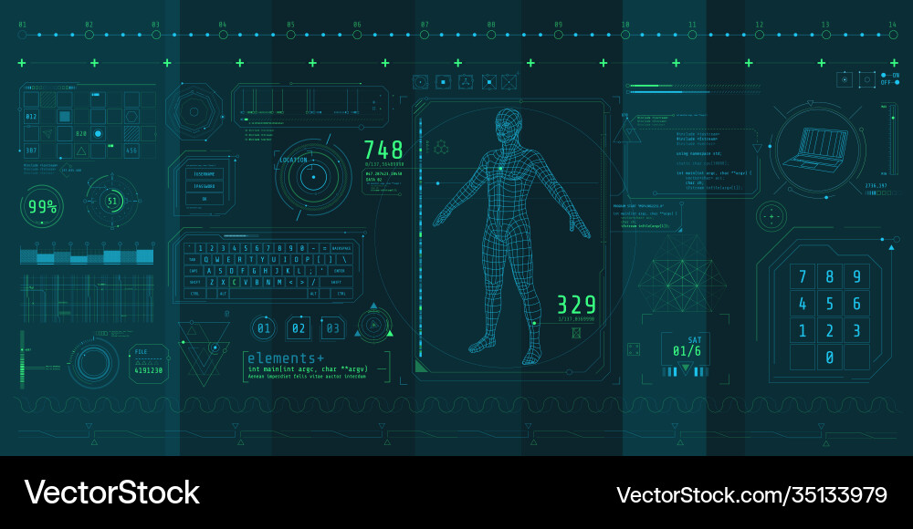Futuristic Data Scanning Interface vector image