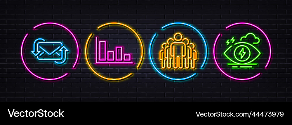 Group refresh mail and histogram minimal line Group refresh mail and histogram minimal line vector image