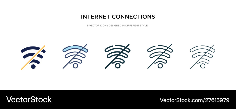 Internet connections off icon in different style Internet connections off icon in different style Vector Image