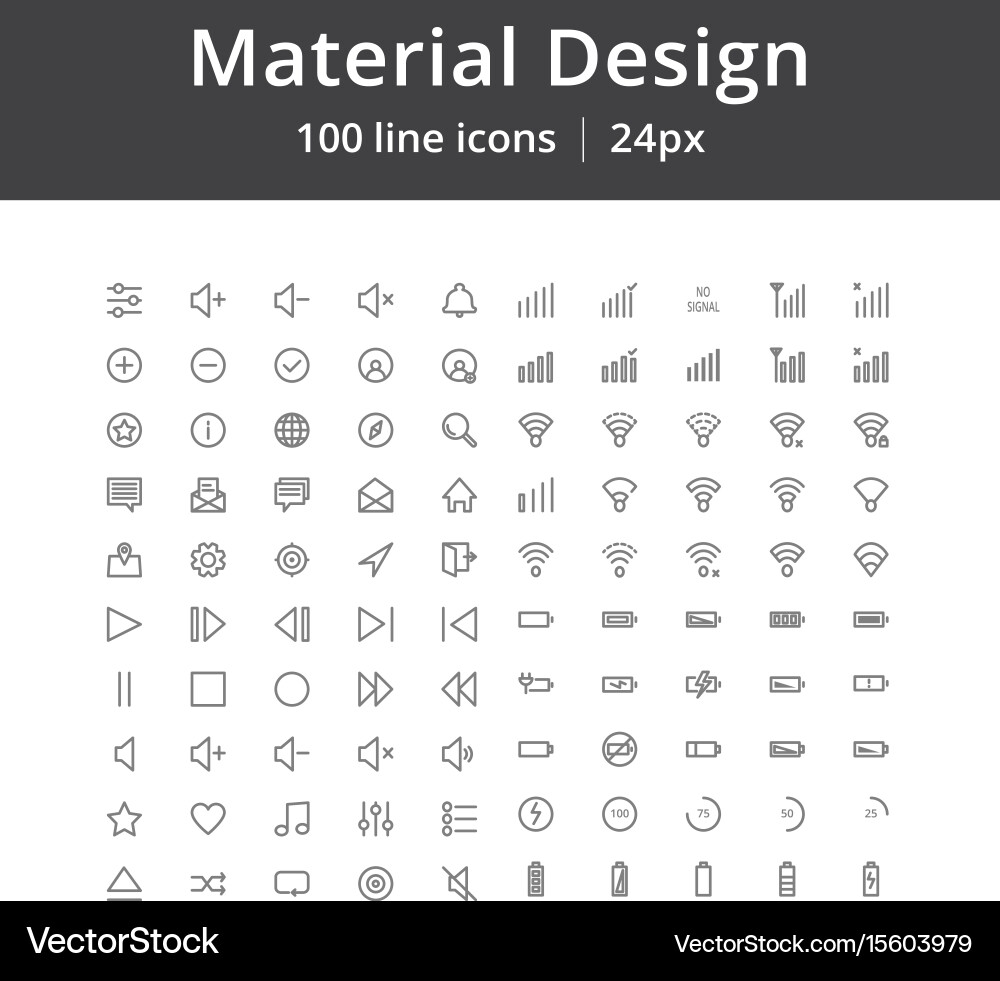 Material UI Line Icons - Simple vector image