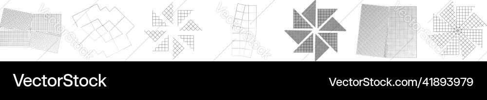 Mirrored tweaked irregular grid mesh grating vector image