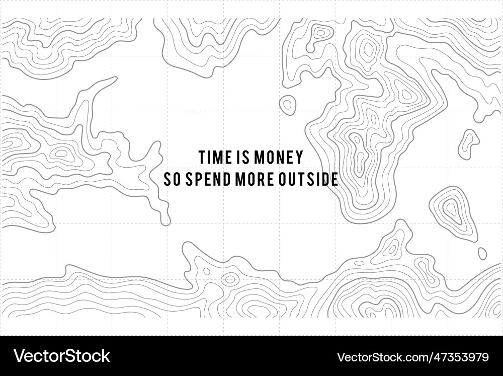 Outside background of topographic line map vector image