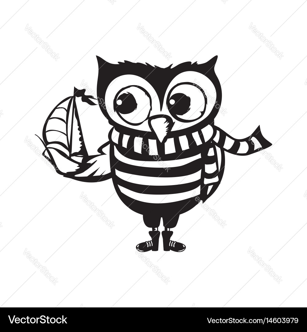 Owl with ship Royalty Free Vector Image - VectorStock