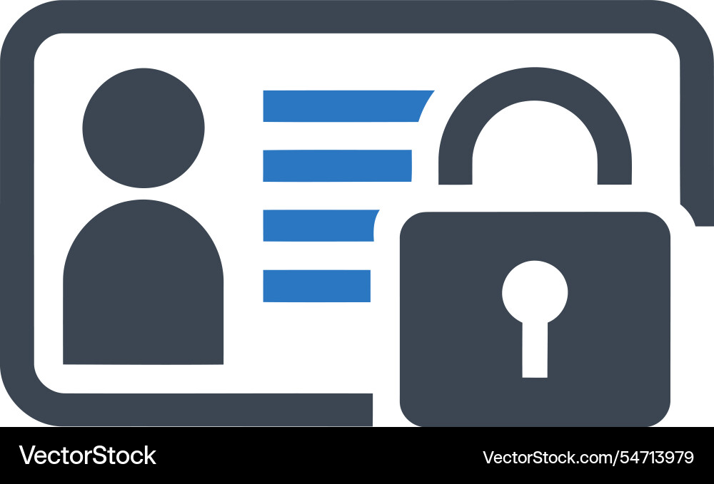 Secure identification lock icon vector image