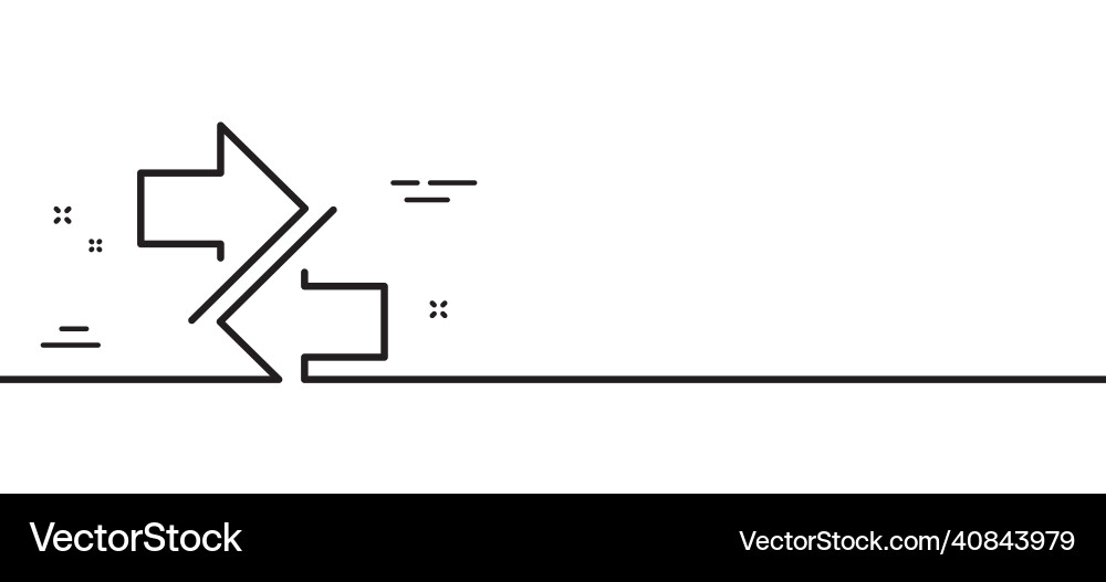 Synchronize arrows line icon arrowheads minimal vector image