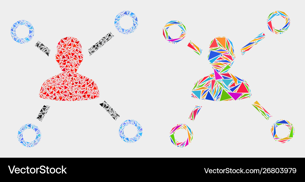 User links mosaic icon triangle items User links mosaic icon triangle items vector image