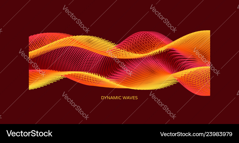 Wavy background array with dynamic particles Wavy background array with dynamic particles Vector Image