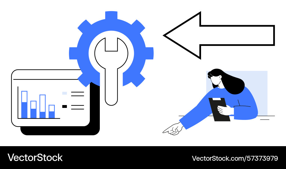 Workflow-Optimierung mit Datenanalysewerkzeugen vektorbild
