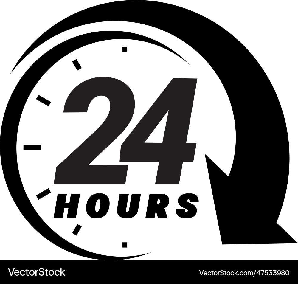 24 hours order execution or delivery service icons 24 hours order execution or delivery service icons vector image