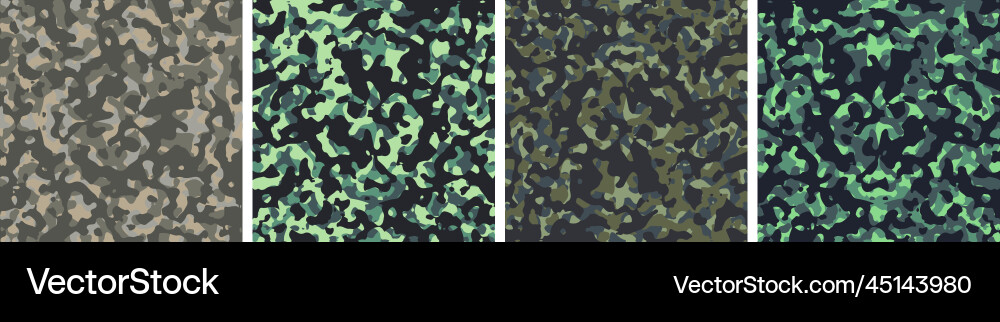 4 camouflage background set pattern design 4 camouflage background set pattern design vector image
