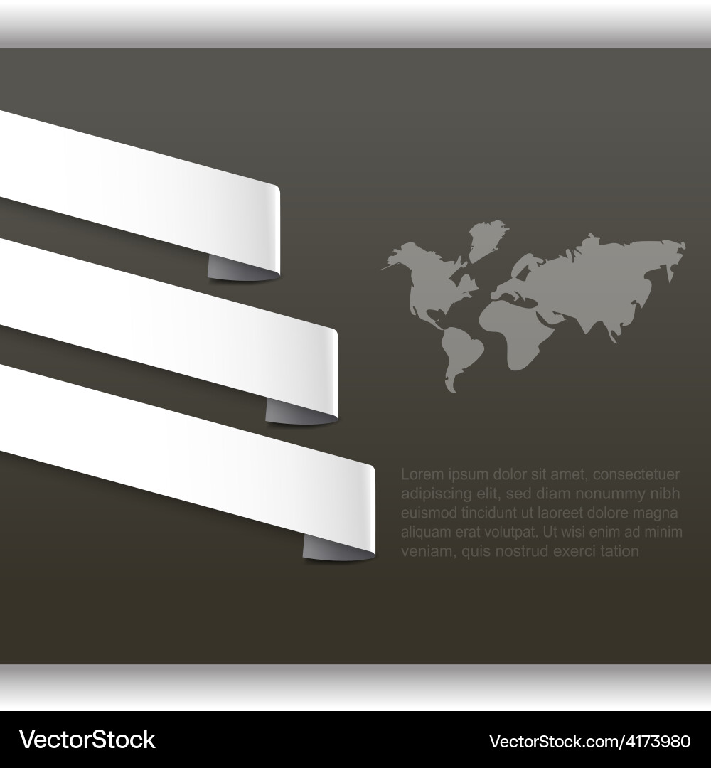 Abstract background with world map and paper tag vector image