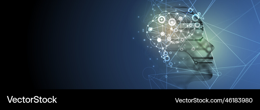 Artificial intelligence technology web background Vector Image