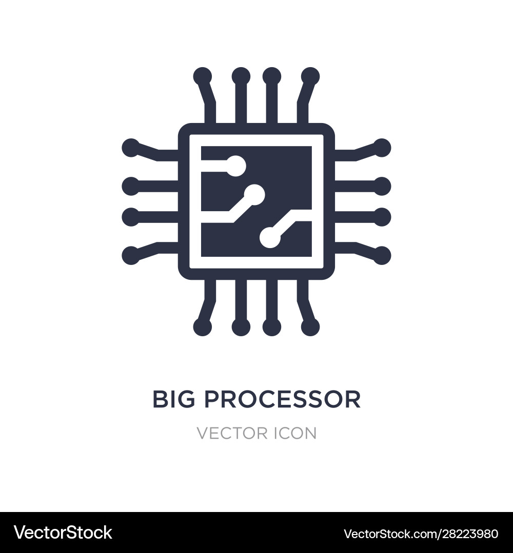 Big processor icon on white background simple Vector Image