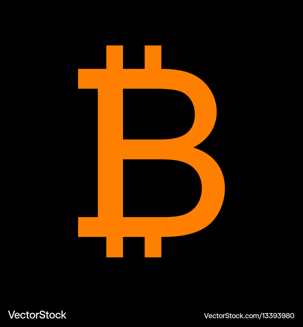 Bitcoin sign orange icon on black background old – Royalty-Free Vector |  VectorStock
