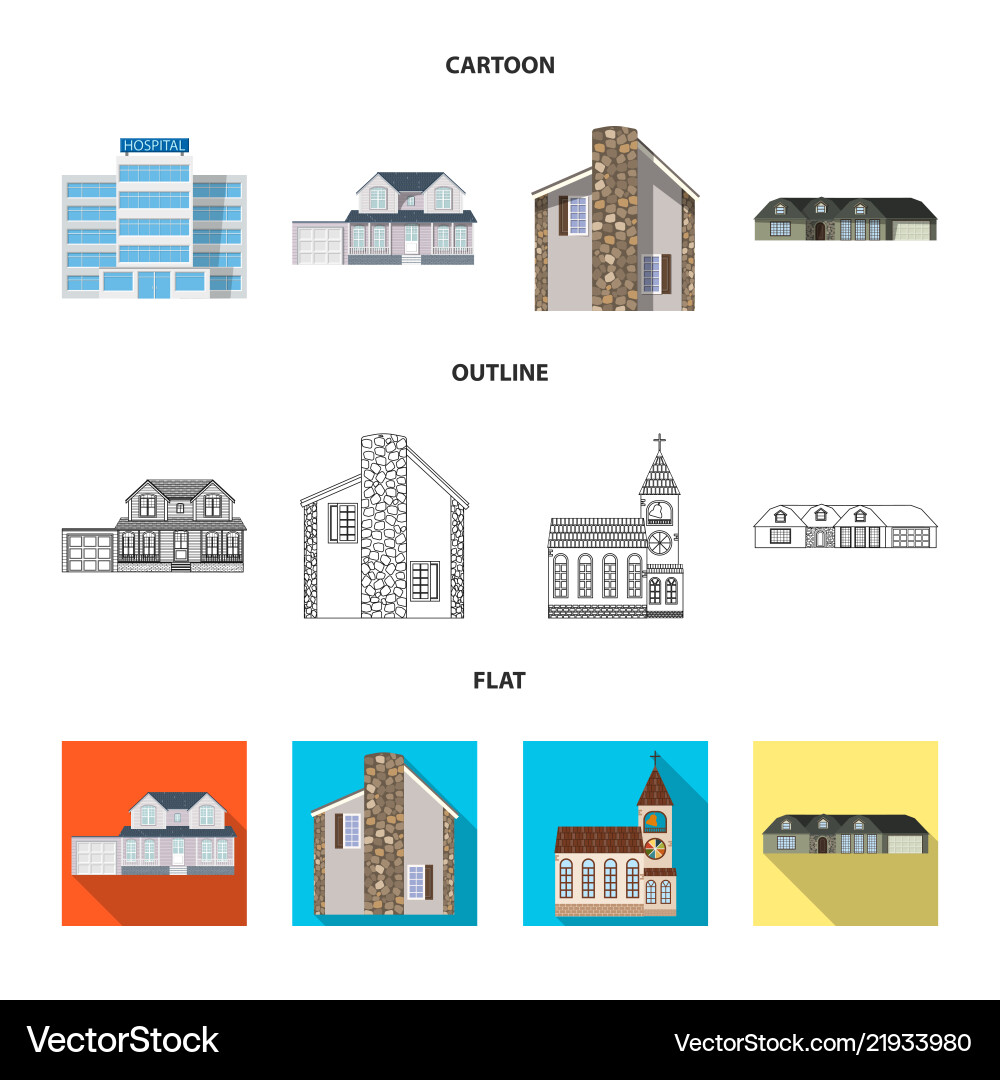 Building and front icon Vector Image
